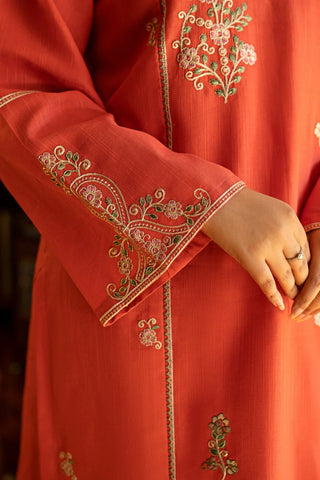 URGE - 2PC DHANAK EMBROIDERED SHIRT AND EMBROIDERED TROUSER - HZU2526