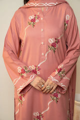 BATIK - 3PC DHANAK EMBROIDERED SHIRT WITH DHANAK EMBROIDERED SHAWL AND TROUSER - HZG2611