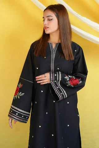 URGE - 2PC DHANAK EMBROIDERED SHIRT WITH EMBROIDERED TROUSER - HZG2572