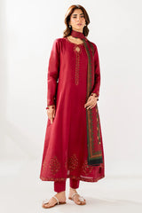 JAZMIN - 3PC LAWN EMBROIDERED SHIRT WITH MANAAR PRINTED DUPATTA AND TROUSER - HZG2741