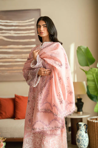 FLORENT - 3PC LAWN EMBROIDERED SHIRT WITH COTTON NET EMBROIDERED DUPATTA AND TROUSER - HZG2295