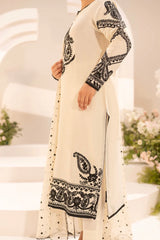 AGHA NOOR - 3PC LAWN EMBROIDERED SHIRT WITH KHADDI NET EMBROIDERED DUPATTA AND TROUSER - HZG2869