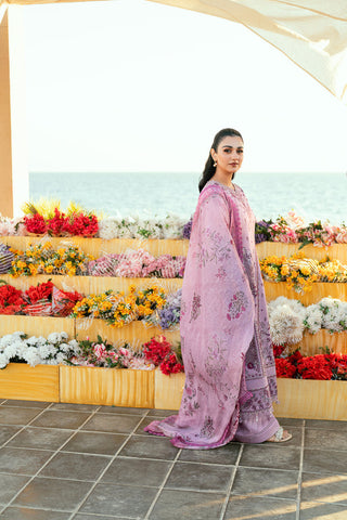 FLORENT - 3PC LAWN EMBROIDERED SHIRT WITH CHIFFON PRINTED DUPATTA AND TROUSER - HZG2300