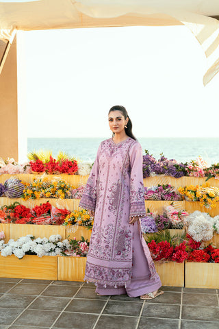 FLORENT - 3PC LAWN EMBROIDERED SHIRT WITH CHIFFON PRINTED DUPATTA AND TROUSER - HZG2300
