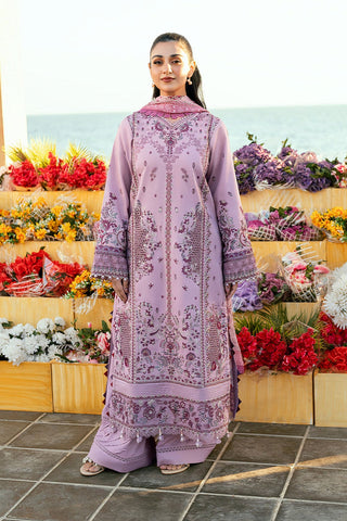 FLORENT - 3PC LAWN EMBROIDERED SHIRT WITH CHIFFON PRINTED DUPATTA AND TROUSER - HZG2300