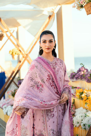 FLORENT - 3PC LAWN EMBROIDERED SHIRT WITH CHIFFON PRINTED DUPATTA AND TROUSER - HZG2300