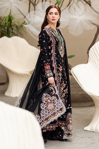 QALAMKAR - 3PC DHANAK EMBROIDERED SHIRT WITH COTTON NET EMBROIDERED DUPATTA AND TROUSER - HZG2184