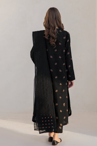 JAZMIN - 3PC CAMBRIC EMBROIDERED SHIRT AND ORGANZA EMBROIDERED DUPATTA WITH TROUSER - HZG1279