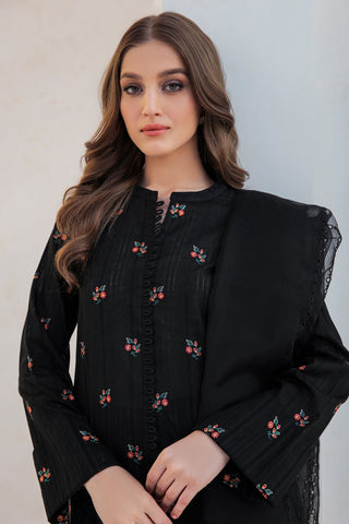 JAZMIN - 3PC CAMBRIC EMBROIDERED SHIRT AND ORGANZA EMBROIDERED DUPATTA WITH TROUSER - HZG1279