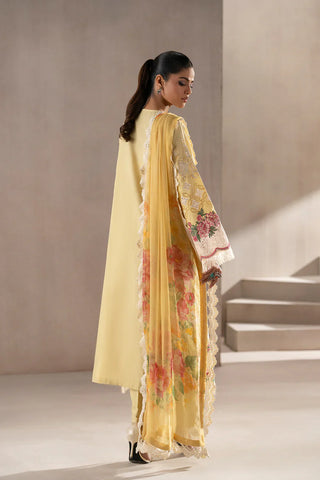 ETHNIC - 3PC LAWN EMBROIDERED SHIRT WITH CHIFFON PRINTED DUPATTA  AND TROUSER - HZG2212
