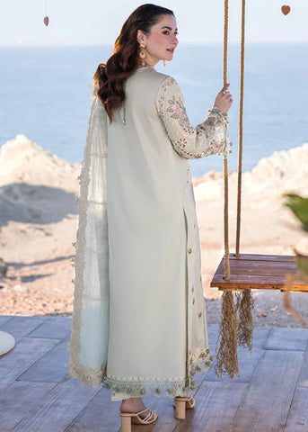 QALAMKAR - 3PC LAWN CHIKANKAARI EMBROIDERED SHIRT WITH ORGANZA EMBROIDERED DUPATTA AND TROUSER - HZG2186