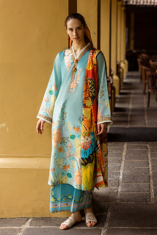 MUSHQ - 3PC LAWN PRINTED SHIRT WITH CHIFFON PRINTED DUAPTTA AND TROUSER - HZG2192