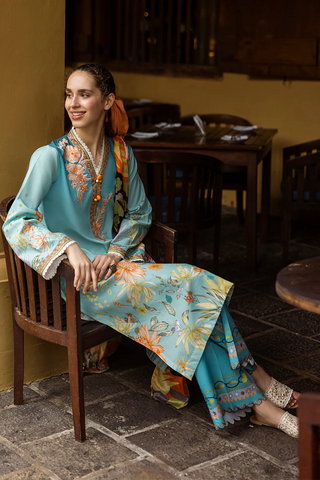MUSHQ - 3PC LAWN PRINTED SHIRT WITH CHIFFON PRINTED DUAPTTA AND TROUSER - HZG2192