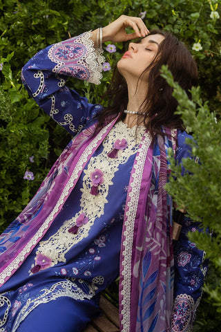 MUSHQ - 3PC LAWN EMBROIDERED SHIRT WITH CHIFFON PRINTED DUPATTA AND TROUSER - HZG2245