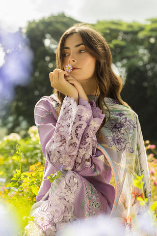 MUSHQ - 3PC LAWN EMBROIDERED SHIRT WITH SILK PRINTED DUPATTA AND TROUSER - HZG2197