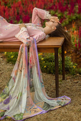 MUSHQ - 3PC LAWN EMBROIDERED SHIRT WITH CHIFFON PRINTED DUPATTA AND TROUSER - HZG2762