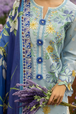MUSHQ - 3PC LAWN EMBROIDERED SHIRT WITH SILK PRINTED DUPATTA AND TROUSER - HZG2185