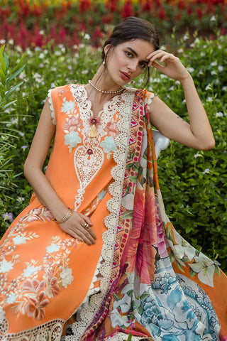 MUSHQ - 3PC LAWN EMBROIDERED SHIRT WITH CHIFFON PRINTED DUPATTA AND TROUSER - HZG2243