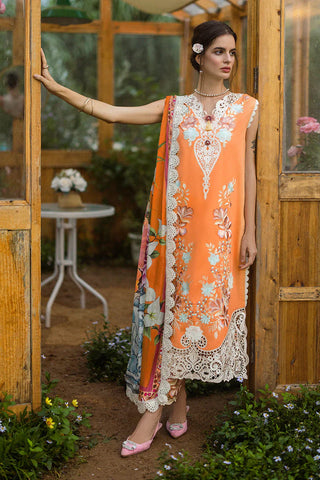 MUSHQ - 3PC LAWN EMBROIDERED SHIRT WITH CHIFFON PRINTED DUPATTA AND TROUSER - HZG2243