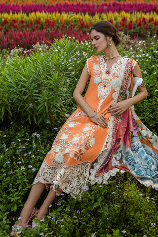 MUSHQ - 3PC LAWN EMBROIDERED SHIRT WITH CHIFFON PRINTED DUPATTA AND TROUSER - HZG2243