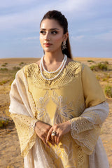 RANG RASIYA - 3PC LAWN LASERWORK EMBROIDERED SHIRT WITH KHADDI NET EMBROIDERED DUPATTA AND TROUSER - HZG2774