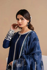 BAROQUE - 3PC LAWN EMBROIDERED SHIRT WITH ORGANZA EMBROIDERED DUPATTA AND TROUSER - HZG2665
