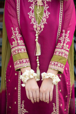 OMAL - 3PC LAWN  EMBROIDERED SHIRT WITH TYE & DYE CHIFFON  DUPATTA AND TROUSER - HZG1569