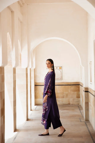 BATIK - 2PC DHANAK EMBROIDERED SHIRT AND TROUSER - HZG1795