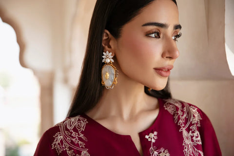 BATIK - 2PC DHANAK EMBROIDERED SHIRT AND TROUSER - HZG1796