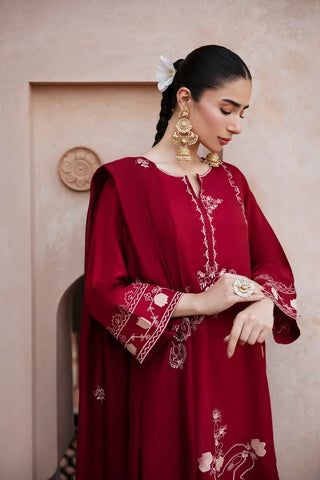 BATIK - 3PC DHANAK EMBROIDERED SHIRT WITH CHIFFON EMBROIDERED DUPATTA AND TROUSER - HZG1794