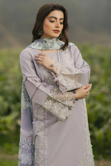 IZEL - 3PC LAWN EMBROIDERED SHIRT WITH CHIFFON PRINTED DUPATTA AND TROUSER - HZG2716