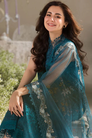 SOBIA NAZIR - 3PC LAWN EMBROIDERED SHIRT WITH MANAAR PRINTED DUPATTA AND TROUSER - HZG2178