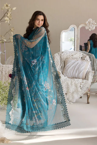 SOBIA NAZIR - 3PC LAWN EMBROIDERED SHIRT WITH MANAAR PRINTED DUPATTA AND TROUSER - HZG2178
