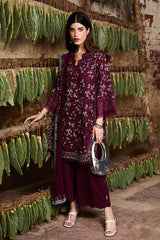 SUFFUSE - 3PC LAWN LASERWORK EMBROIDERED SHIRT WITH KHADDI NET EMBROIDERED DUPATTA AND TROUSER - HZG2756