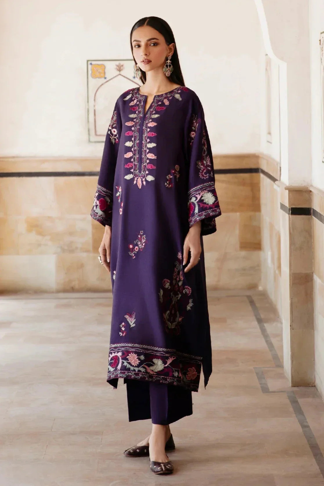 BATIK - 2PC DHANAK EMBROIDERED SHIRT AND TROUSER - HZG1795