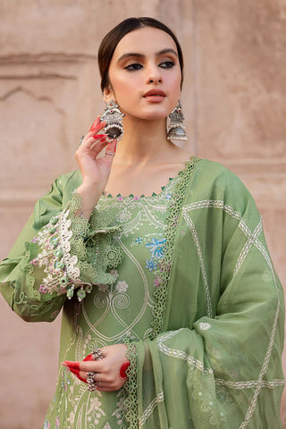 MAHNUR - 3PC LAWN EMBROIDERED SHIRT WITH CHIFFON EMBROIDERED DUPATTA AND TROUSER - HZG2307