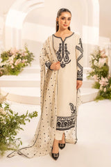 AGHA NOOR - 3PC LAWN EMBROIDERED SHIRT WITH KHADDI NET EMBROIDERED DUPATTA AND TROUSER - HZG2869