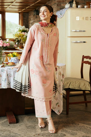 ZARA SHAH JAHAN - 3PC LAWN EMBROIDERED SHIRT WITH CHIFFON PRINTED DUPATTA AND TROUSER - HZG1675