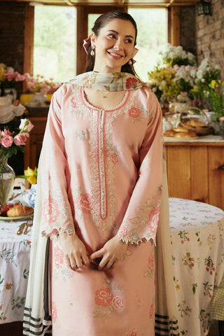 ZARA SHAH JAHAN - 3PC LAWN EMBROIDERED SHIRT WITH CHIFFON PRINTED DUPATTA AND TROUSER - HZG1675