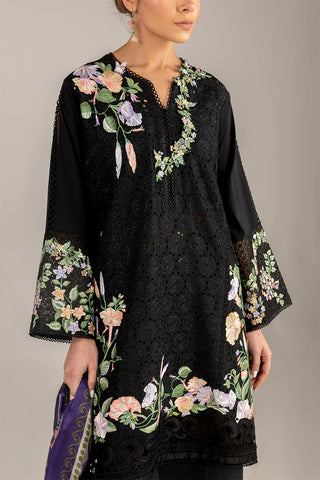 MUSHQ - 3PC LAWN CHIKANKAAR EMBROIDERED SHIRT WITH MANAAR PRINTED DUPATTA AND TROUSER - HZG2193