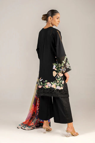 MUSHQ - 3PC LAWN CHIKANKAAR EMBROIDERED SHIRT WITH MANAAR PRINTED DUPATTA AND TROUSER - HZG2193