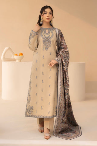 MOHAGNI - 3PC LAWN EMBROIDERED SHIRT WITH MANAAR PRINTED DUPATTA AND TROUSER - HZG2110