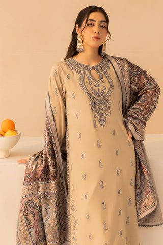 MOHAGNI - 3PC LAWN EMBROIDERED SHIRT WITH MANAAR PRINTED DUPATTA AND TROUSER - HZG2110