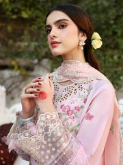 MAHNUR - 3PC LAWN EMBROIDERED SHIRT WITH KHADI NET EMBROIDERED DUPATTA AND TROUSER - HZG2663