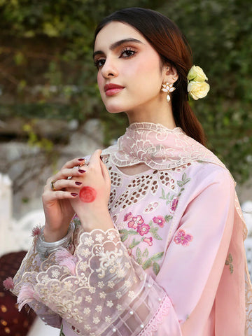 MAHNUR - 3PC LAWN EMBROIDERED SHIRT WITH MANAAR EMBROIDERED DUPATTA AND TROUSER - HZG2175