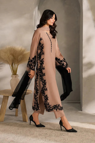 BATIK - 3PC DHANAK EMBROIDERED SHIRT WITH TYE AND DYE CHIFFO DUPATTA AND TROUSER - HZU2480