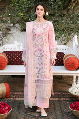 MAHNUR - 3PC LAWN EMBROIDERED SHIRT WITH KHADI NET EMBROIDERED DUPATTA AND TROUSER - HZG2663