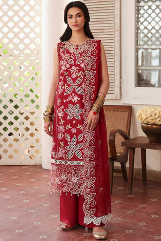 MAHNUR - 3PC LAWN EMBROIDERED SHIRT WITH MANAAR EMBROIDERED DUPATTA AND TROUSER - HZG2174