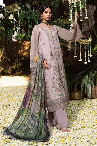 SAPPHIRE - 3PC DHANAK EMBROIDERED SHIRT WITH TWILL PRINTED SHAWL AND TROUSER - HZG2413