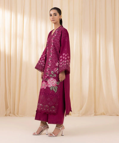 SAPPHIRE - 3PC LAWN SEQUIN EMBROIDERED SHIRT WITH CHIFFON EMBROIDERED DUPATTA AND TROUSER - HZG2093